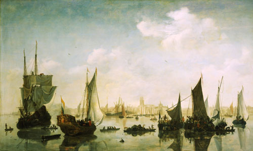 view of the river maas before rotterdam